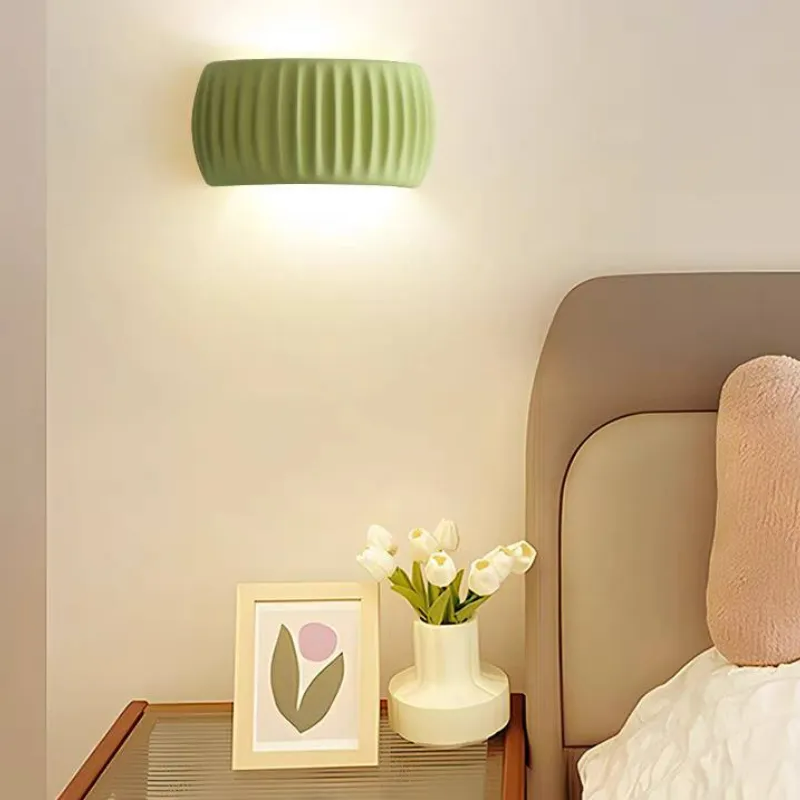 Aria Modern LED Indoor Wall Lamp Orange/Green Resin Bedroom | ventumra