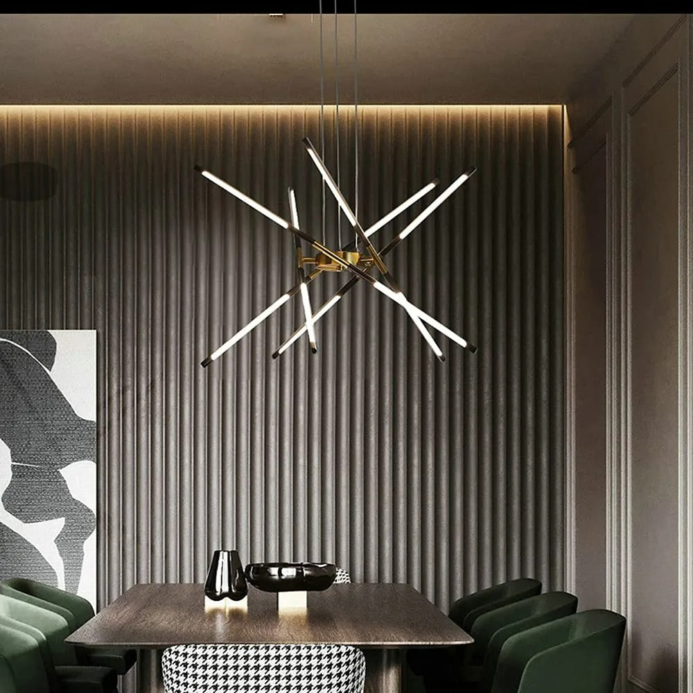 Arisha Pendant Light, Black/Gold, 6/8/10/12 Heads | ventumra