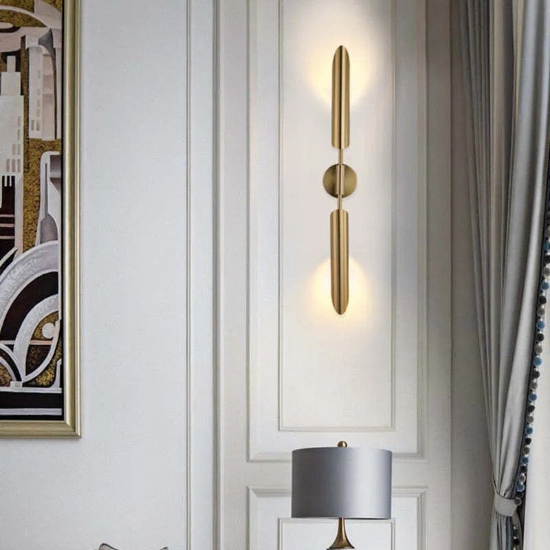 Phira Luxury Double-head Golden Scabbard Wall Lamp | ventumra