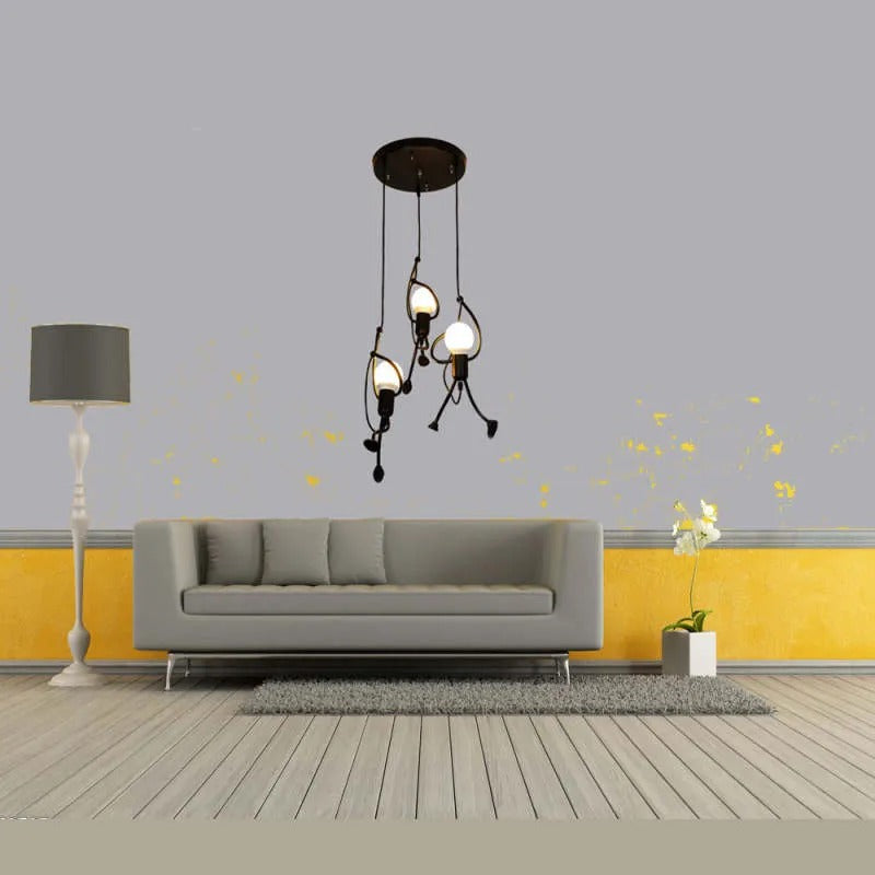 Miro Retro Modern Iron Man Pendant Light, Black | ventumra