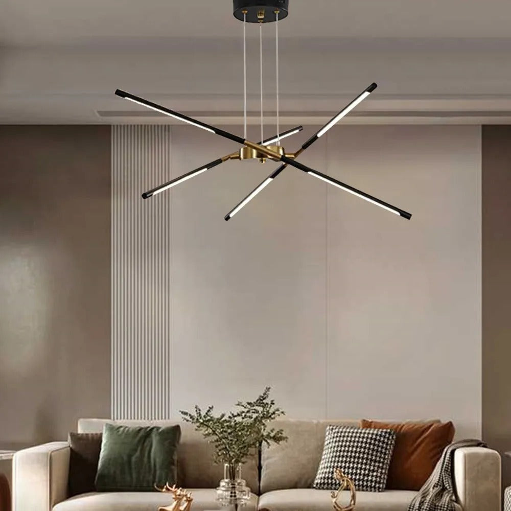 Arisha Pendant Light, Black/Gold, 6/8/10/12 Heads | ventumra