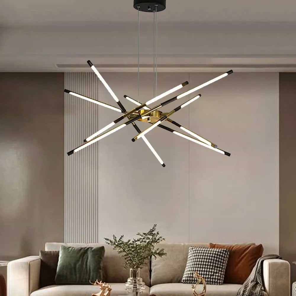 Arisha Pendant Light, Black/Gold, 6/8/10/12 Heads | ventumra