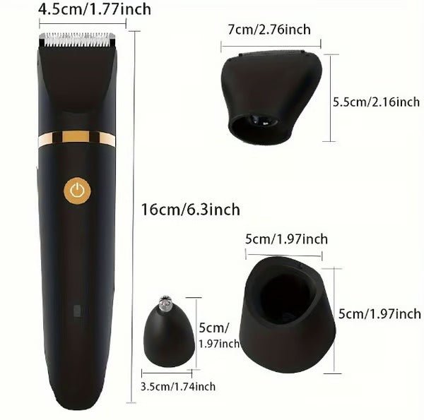 NovaTrim 3-in-1 Waterproof Body and Intimate Razor — Precision Grooming Tool for Men