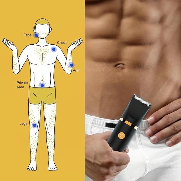 NovaTrim 3-in-1 Waterproof Body and Intimate Razor — Precision Grooming Tool for Men