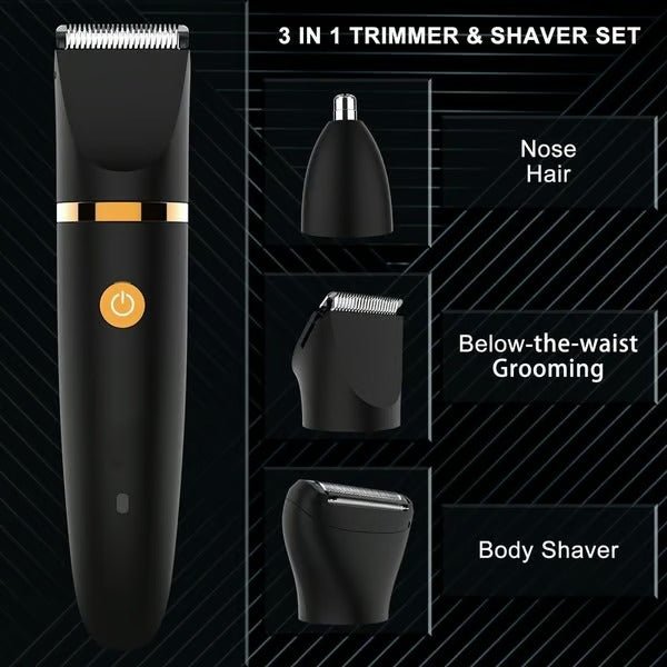 NovaTrim 3-in-1 Waterproof Body and Intimate Razor — Precision Grooming Tool for Men