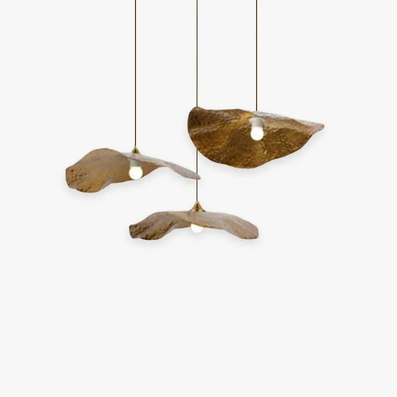Arisha Natural Lotus Leaf Metal Pendant Light | ventumra