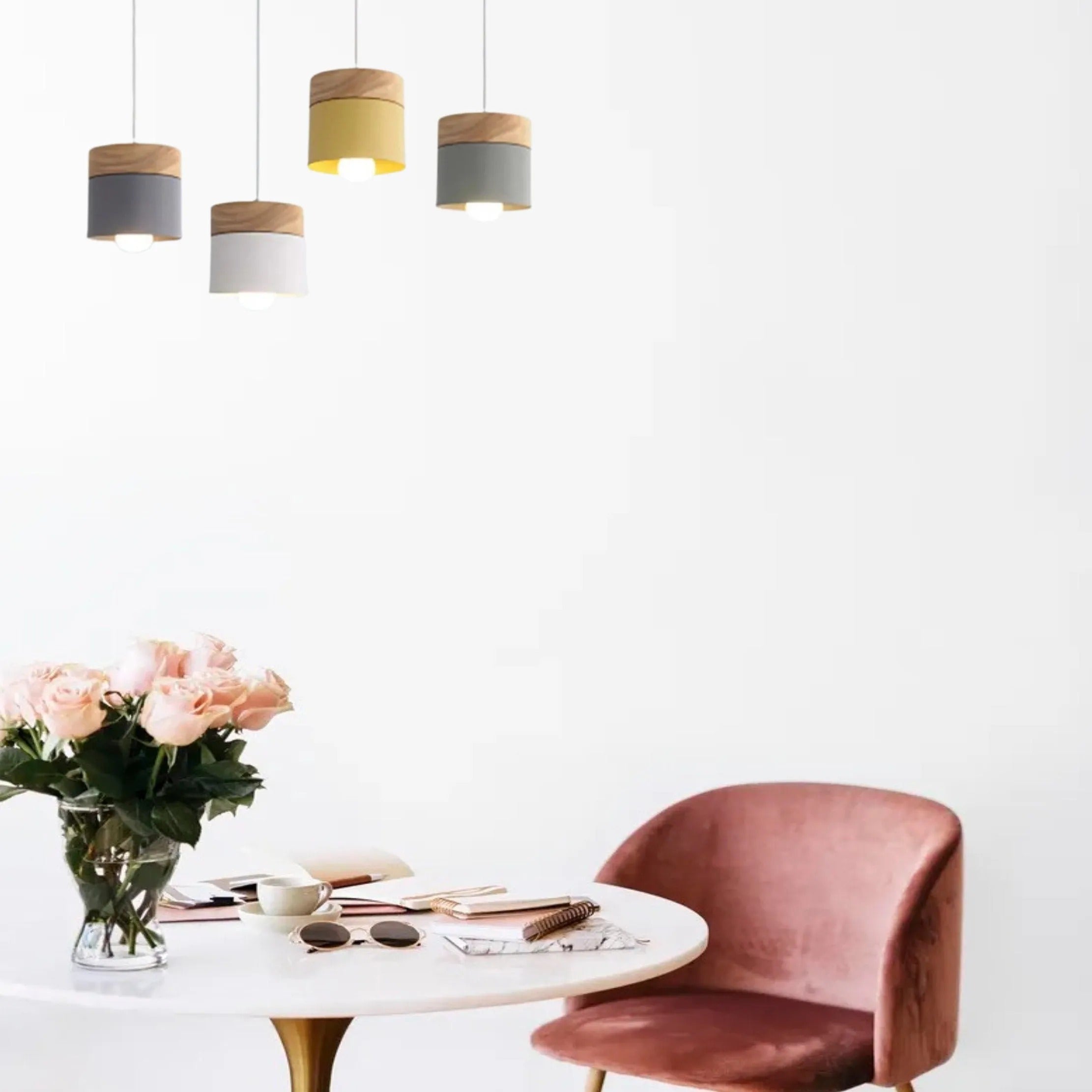 Valentina Modern Can Shape Metal/Wood Pendant Light | ventumra