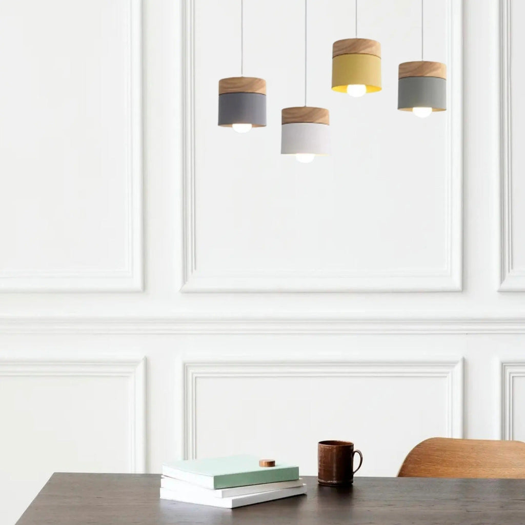 Valentina Modern Can Shape Metal/Wood Pendant Light | ventumra