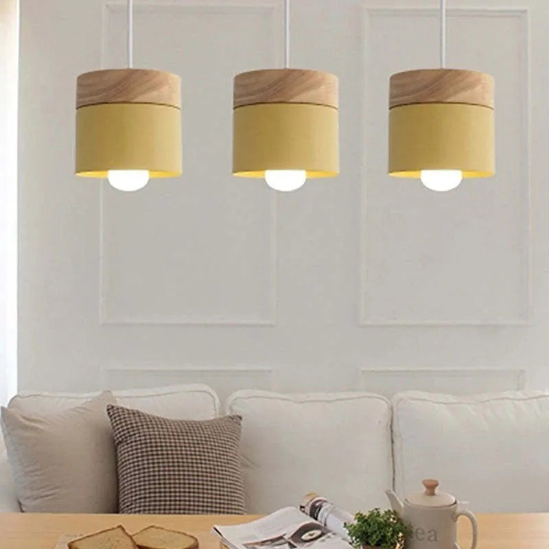 Valentina Modern Can Shape Metal/Wood Pendant Light | ventumra