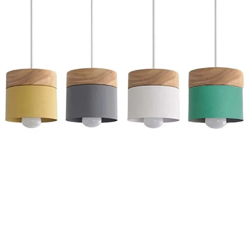 Valentina Modern Can Shape Metal/Wood Pendant Light | ventumra