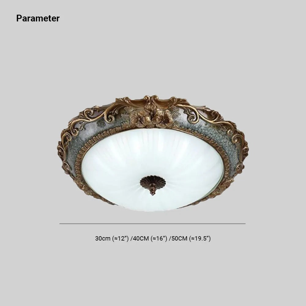 Tiffany Flush Mount Ceiling Light, Brass/Resin | ventumra
