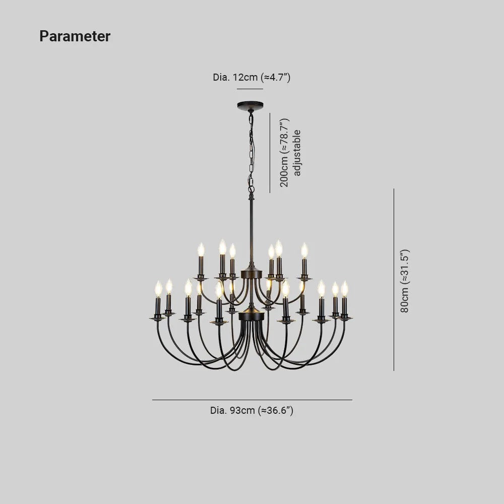 Silva LED Chandelier Black Metal Bedroom Living Room Ding Room | ventumra