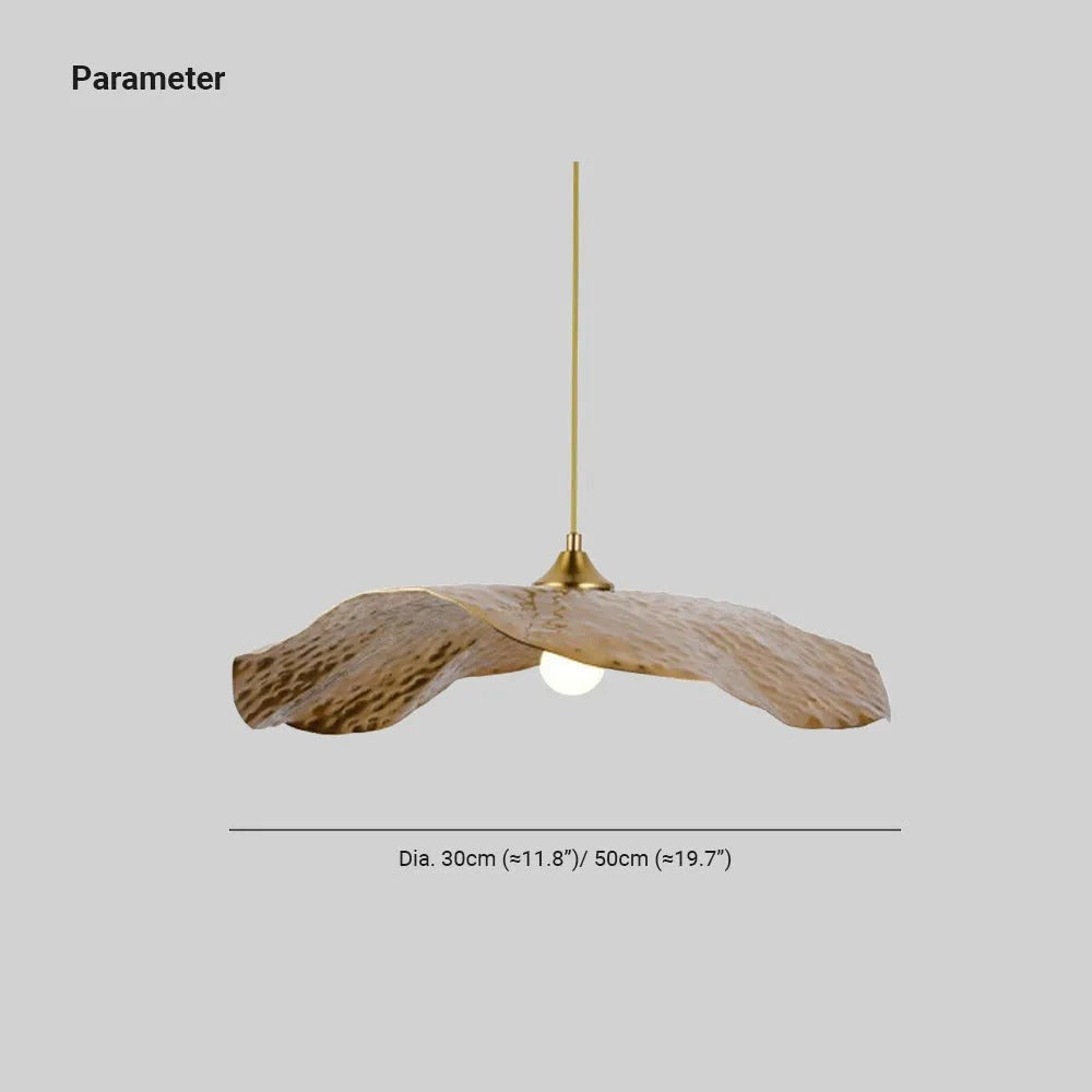Arisha Natural Lotus Leaf Metal Pendant Light | ventumra