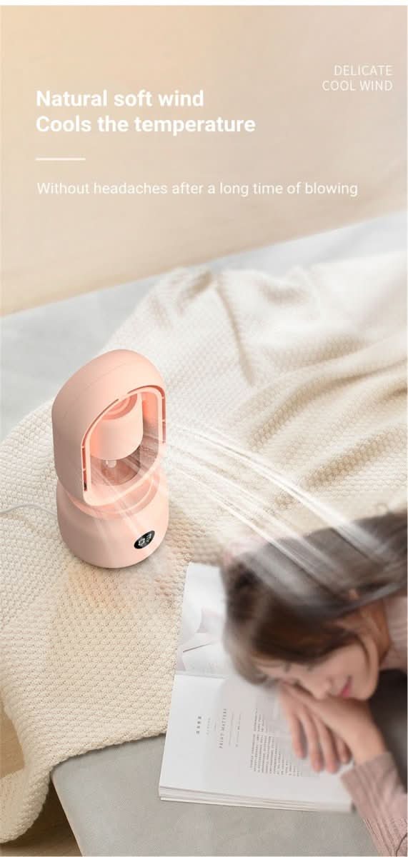 BreezeMist Bladeless Portable Fan & Humidifier — Integrated Night Light Unit