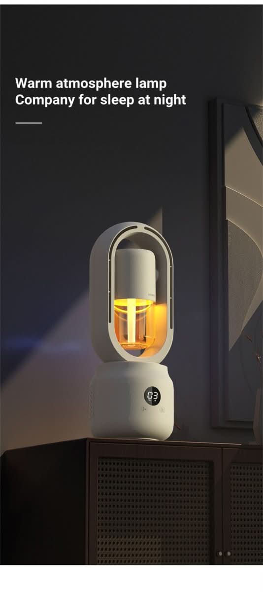 BreezeMist Bladeless Portable Fan & Humidifier — Integrated Night Light Unit