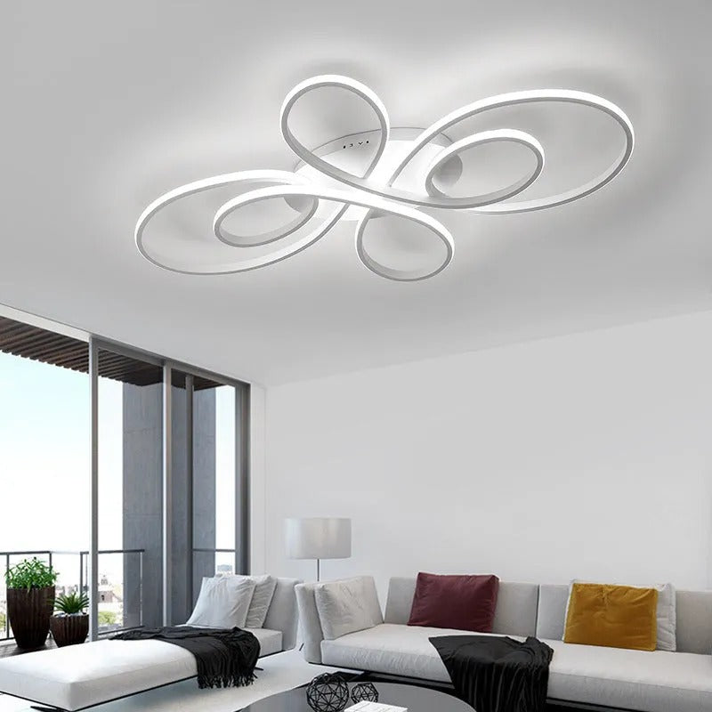 Brisa Modern LED Multi Rings Flush Mount Ceiling Light, Brown/White | ventumra