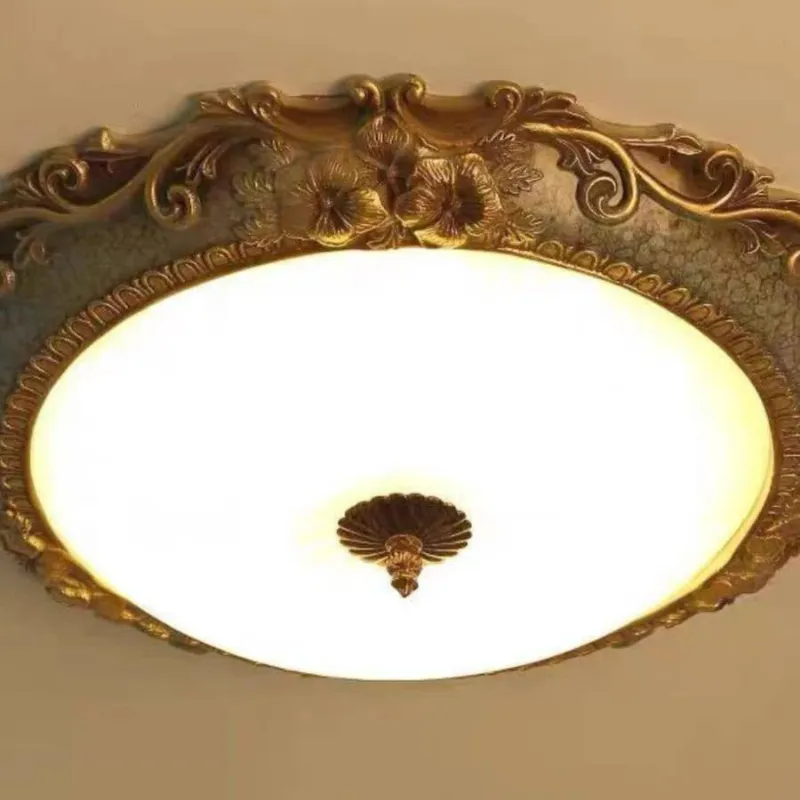 Tiffany Flush Mount Ceiling Light, Brass/Resin | ventumra