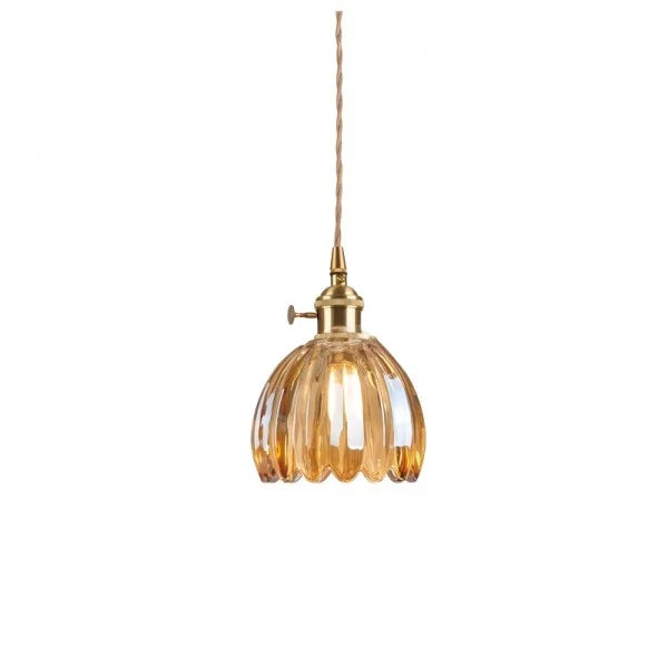 Lyra Bloom Glass Pendant Light with LED in Japanese Retro Style