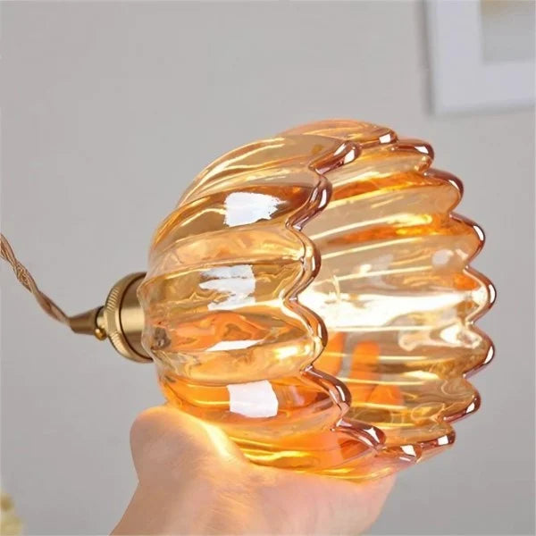 Lyra Bloom Glass Pendant Light with LED in Japanese Retro Style