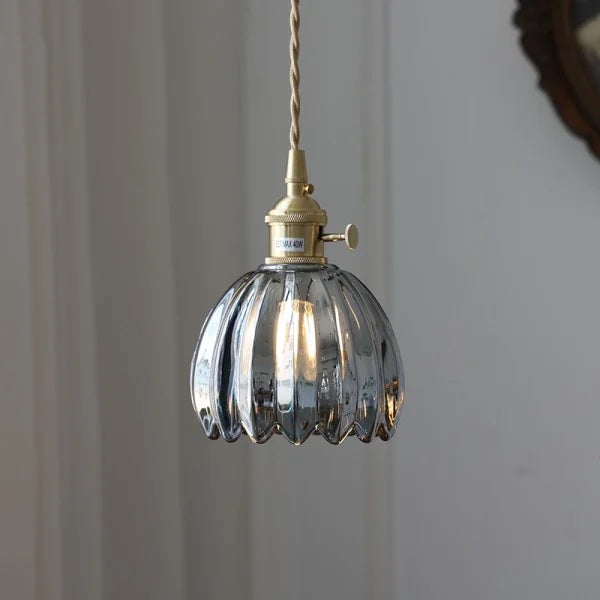 Lyra Bloom Glass Pendant Light with LED in Japanese Retro Style