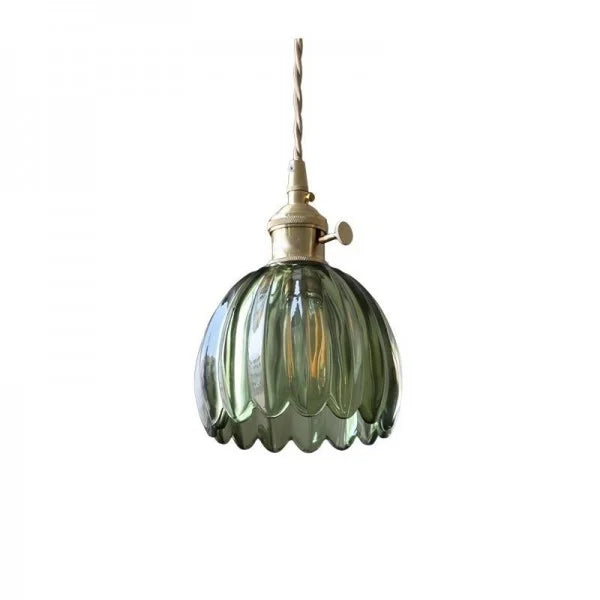 Lyra Bloom Glass Pendant Light with LED in Japanese Retro Style