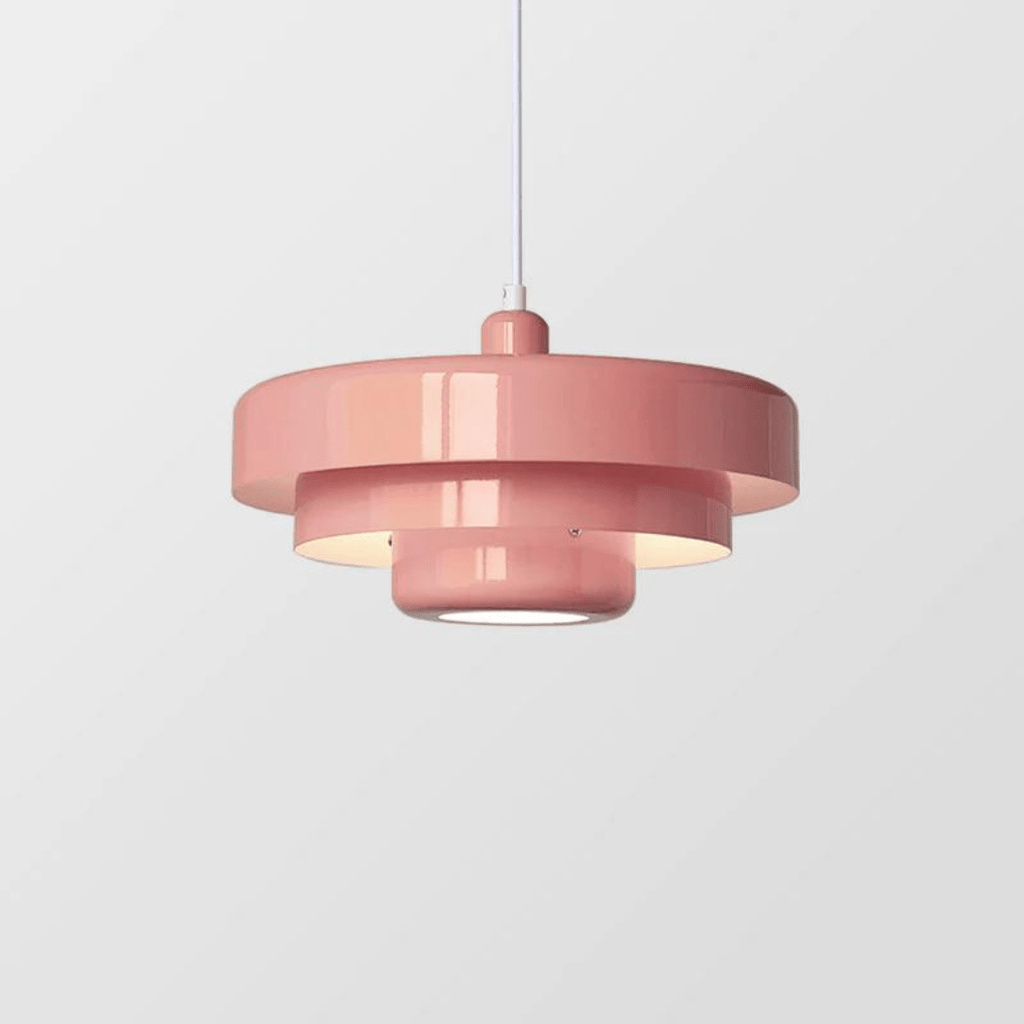 Lumina Three Tier Pendant Light — Macaron Colored Cylindrical Drum Shades