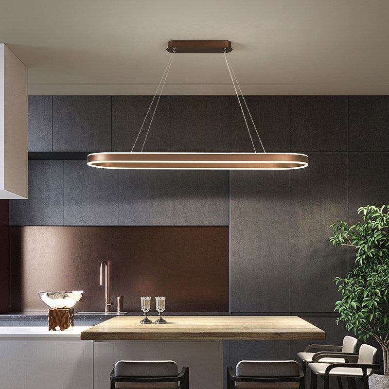 Lucena Rose Gold Kitchen Pendant Lamp With Glass Shade