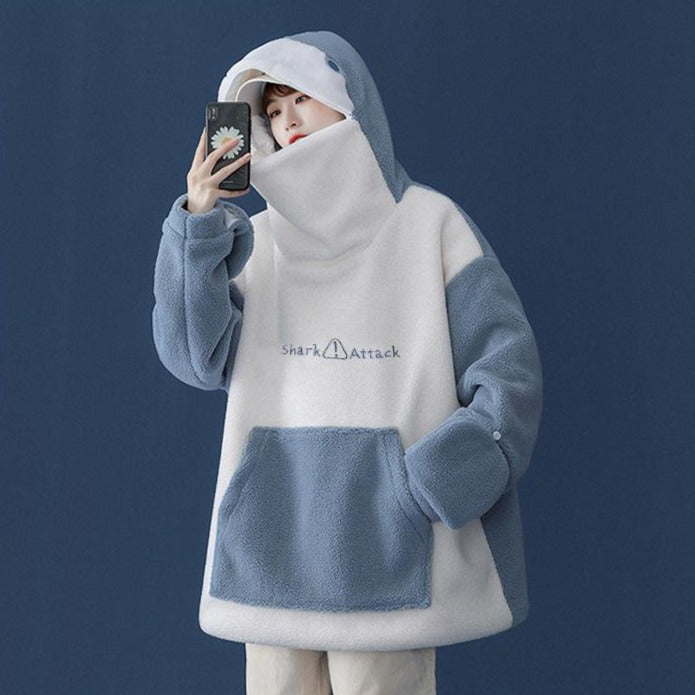 Sudadera con capucha de tiburón esponjoso | ventumra