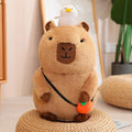 kawaiies-softtoys-plushies-kawaii-plush-Fluffy Sleepy Capybara with Orange Plushie Soft toy Lay 8in / 20cm 