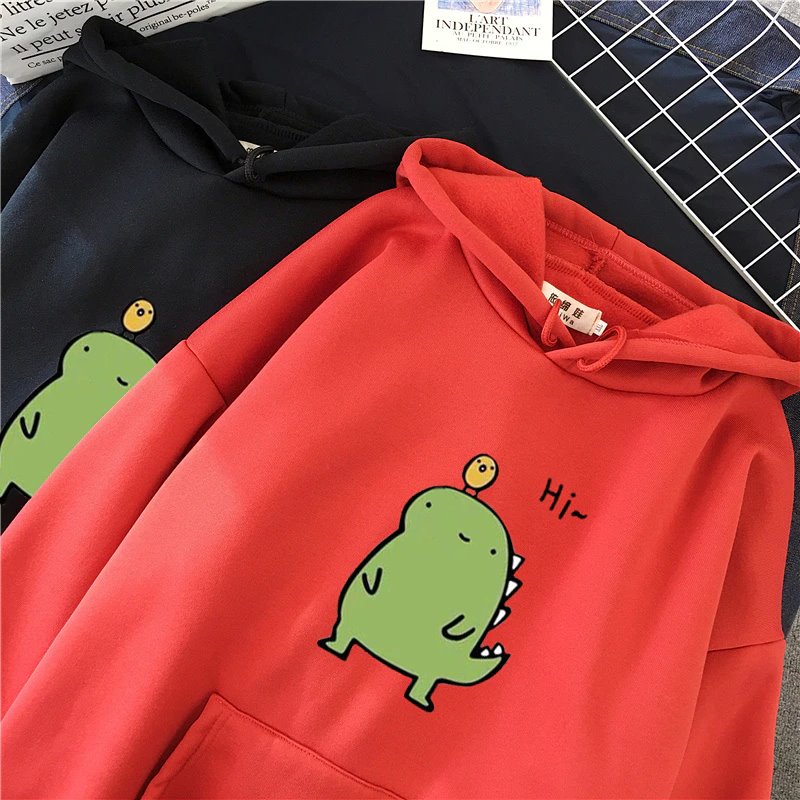 Harajuku Kawaii-sød Dipsy-dinosaur-hættetrøje | ventumra