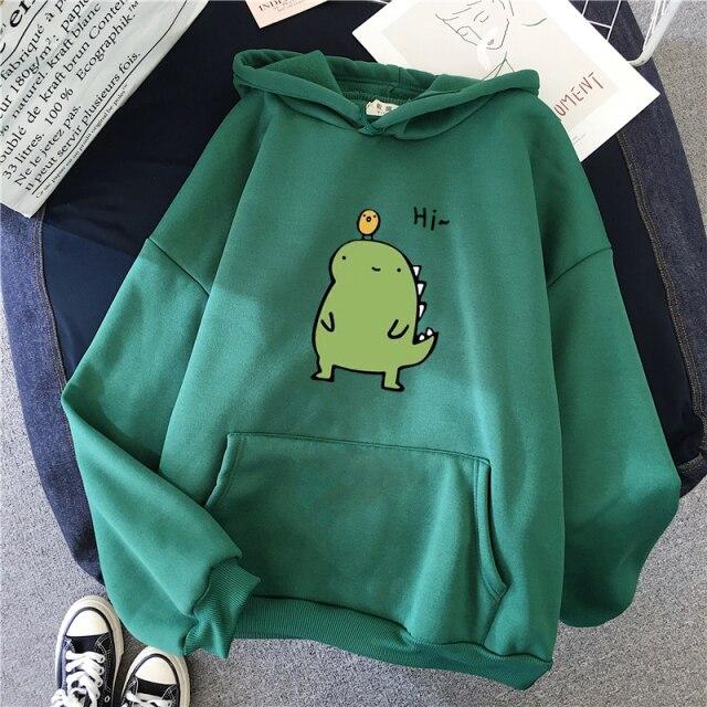 Harajuku Kawaii-sød Dipsy-dinosaur-hættetrøje | ventumra