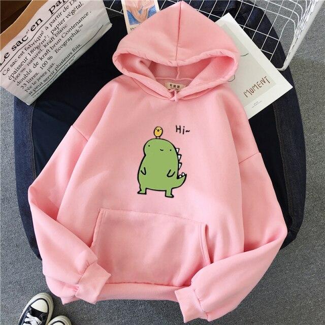 Harajuku Kawaii-sød Dipsy-dinosaur-hættetrøje | ventumra