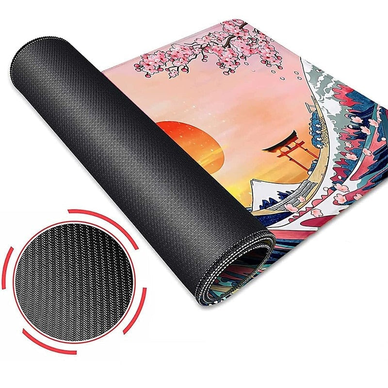 Japanese Kanagawa Great Wave Sunset Mouse Pad | ventumra