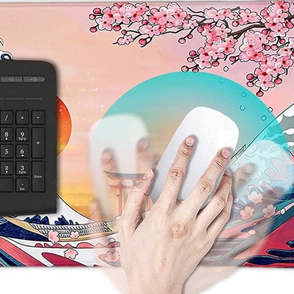 Japanese Kanagawa Great Wave Sunset Mouse Pad | ventumra