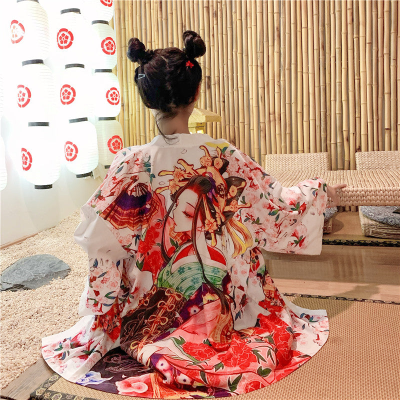 Japanese Lady Sakura Women Kimono Robe Cardigan | ventumra