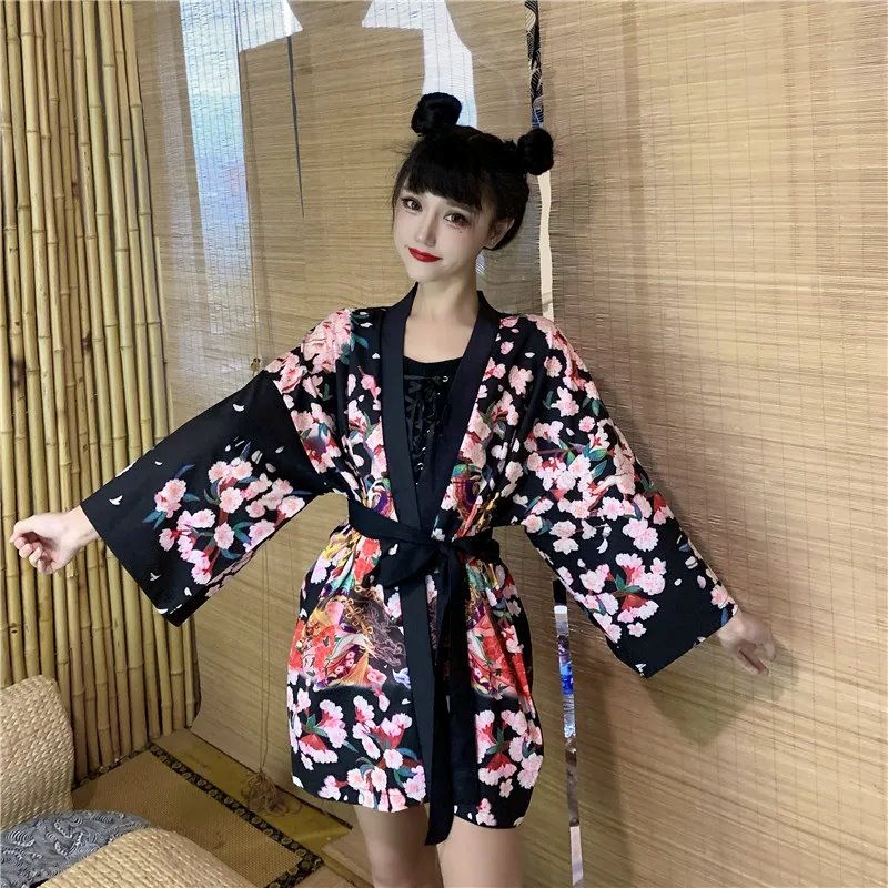 Japanese Lady Sakura Women Kimono Robe Cardigan | ventumra