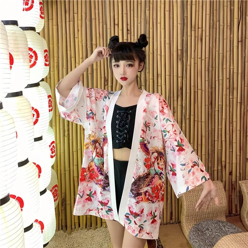 Japanese Lady Sakura Women Kimono Robe Cardigan | ventumra