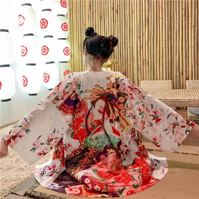 Japanese Lady Sakura Women Kimono Robe Cardigan | ventumra