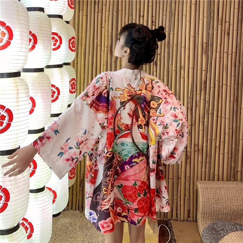 Japanese Lady Sakura Women Kimono Robe Cardigan | ventumra