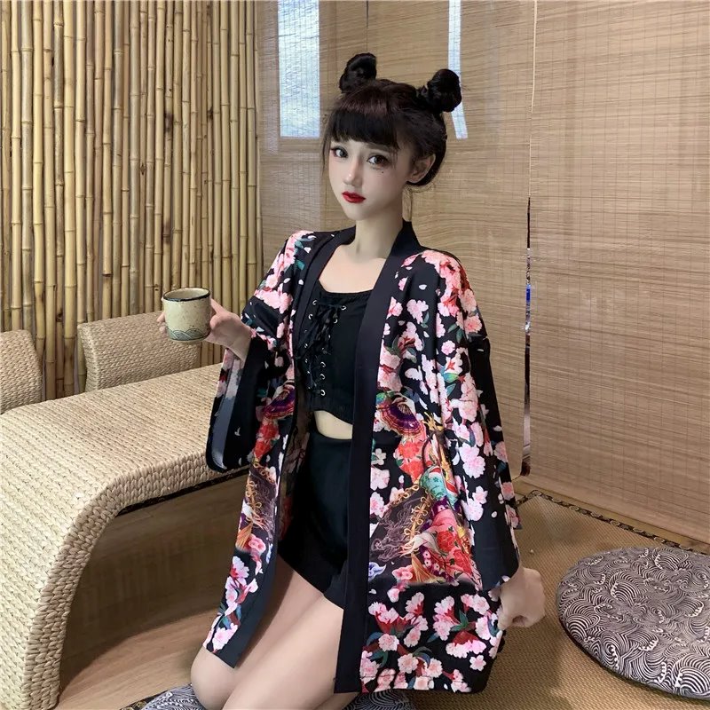 Japanese Lady Sakura Women Kimono Robe Cardigan | ventumra