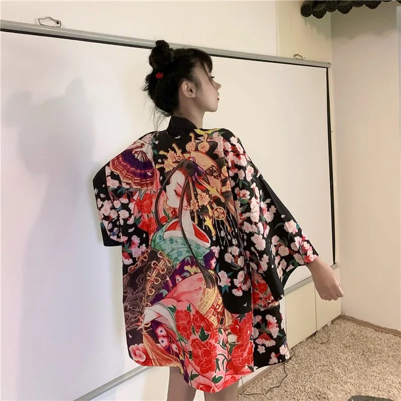 Japanese Lady Sakura Women Kimono Robe Cardigan | ventumra
