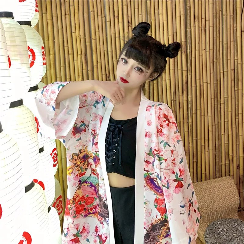 Japanese Lady Sakura Women Kimono Robe Cardigan | ventumra