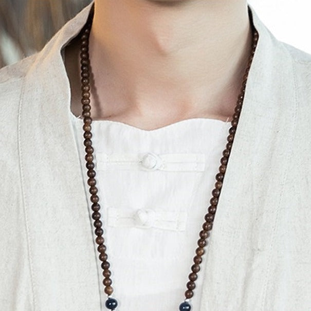 Chaqueta kimono haori yukata negra y blanca para hombre, con estampado azul marino de inspiración japonesa | ventumra
