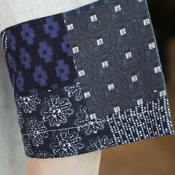 Chaqueta kimono haori yukata negra y blanca para hombre, con estampado azul marino de inspiración japonesa | ventumra