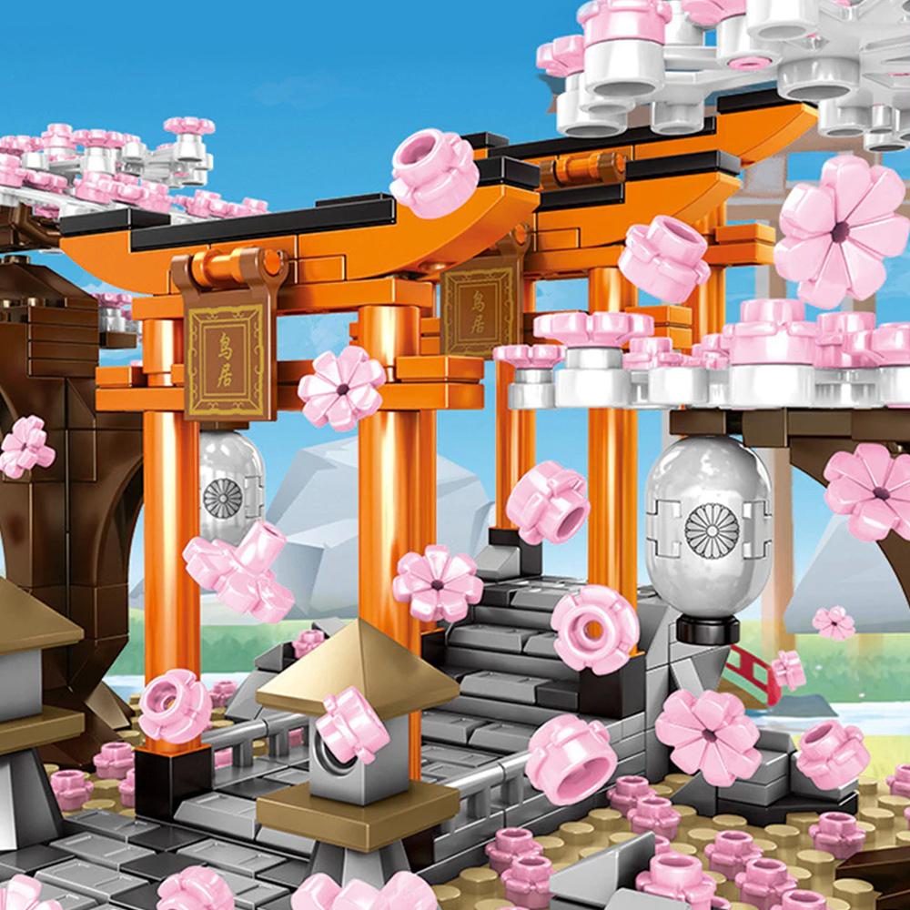 Romantiske japanske torii-porte med kirsebærblomstrende træer – byggesæt | særudgave | ventumra