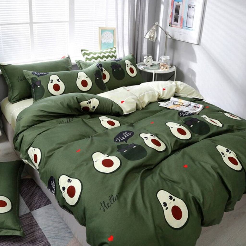 Set di biancheria da letto con avocado Kawaii | ventumra