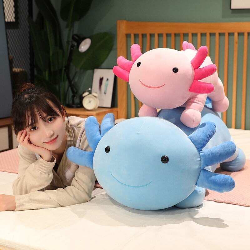 Família de peluches de salamandras axolote kawaii | ventumra