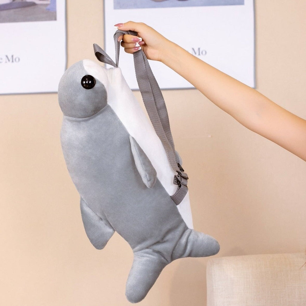 Mochila de peluche con tiburón martillo kawaii | ventumra