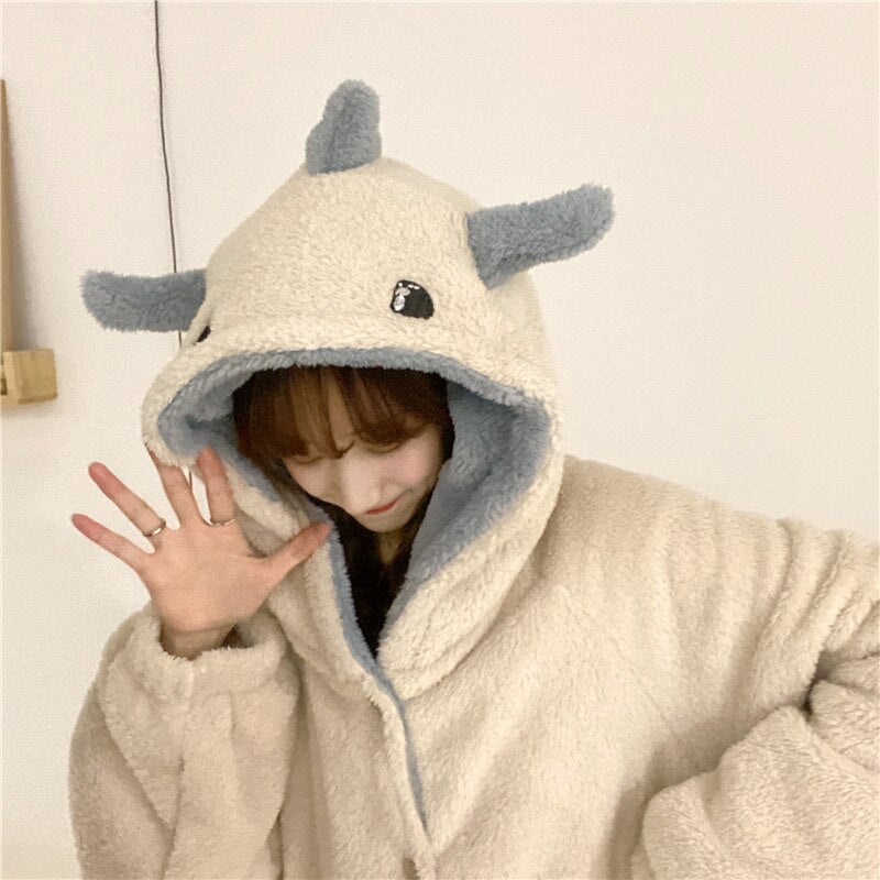 Kawaii Pastel Dragon Plush Hoodie Blanket | ventumra