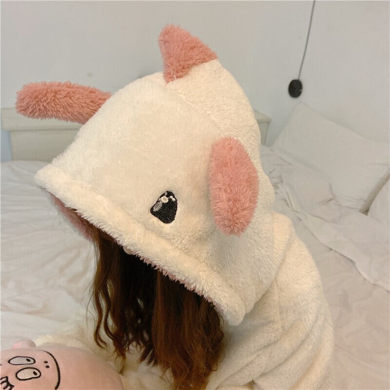 Kawaii Pastel Dragon Plush Hoodie Blanket | ventumra